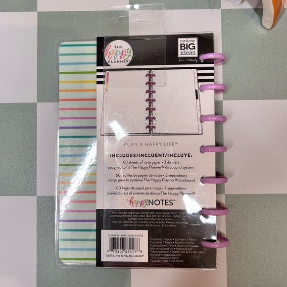 The Happy Planner Striped Notebook with Pink Discs - Picture 2 of 4